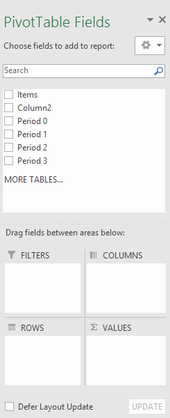 PivotTable Fields