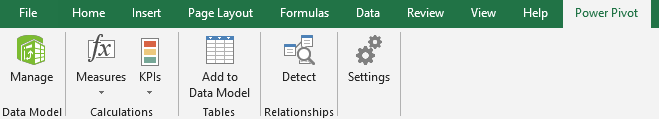 The Power Pivot Ribbon