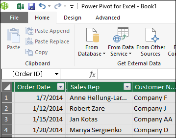 Power Pivot Window